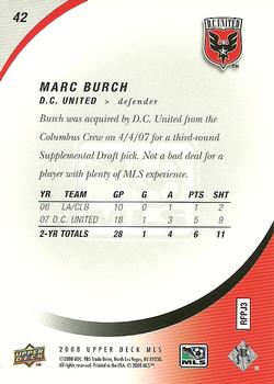 2008 Upper Deck MLS #42 Marc Burch Back