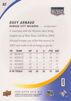 2008 Upper Deck MLS #52 Davy Arnaud Back