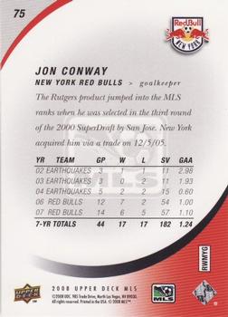 2008 Upper Deck MLS #75 Jon Conway Back