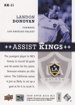 2008 Upper Deck MLS - Assist Kings #AK-11 Landon Donovan Back