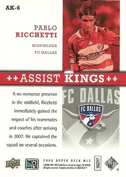 2008 Upper Deck MLS - Assist Kings #AK-6 Pablo Ricchetti Back
