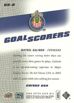 2008 Upper Deck MLS - Goal Scorers #GS-5 Maykel Galindo Back
