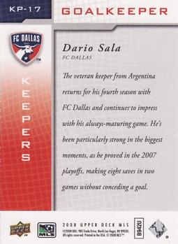 2008 Upper Deck MLS - Keepers #KP-17 Dario Sala Back