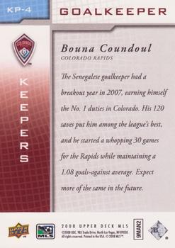 2008 Upper Deck MLS - Keepers #KP-4 Bouna Coundoul Back