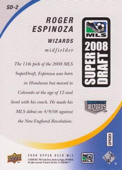 2008 Upper Deck MLS - Super Draft 2008 #SD-2 Roger Espinoza Back
