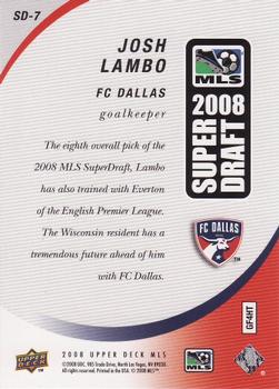2008 Upper Deck MLS - Super Draft 2008 #SD-7 Josh Lambo Back