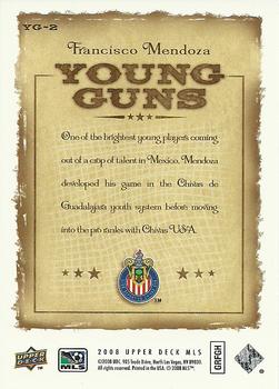 2008 Upper Deck MLS - Young Guns #YG-2 Francisco Mendoza Back