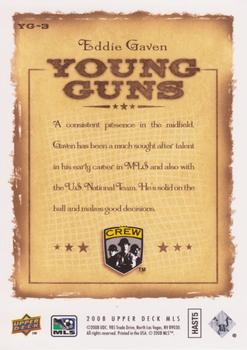 2008 Upper Deck MLS - Young Guns #YG-3 Eddie Gaven Back