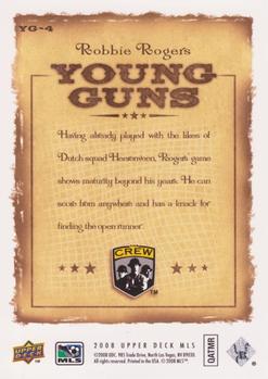 2008 Upper Deck MLS - Young Guns #YG-4 Robbie Rogers Back