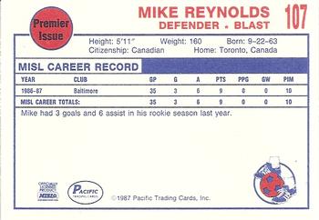 1987-88 Pacific MISL #107 Mike Reynolds Back