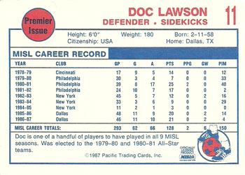 1987-88 Pacific MISL #11 Doc Lawson Back