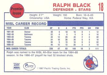 1987-88 Pacific MISL #18 Ralph Black Back