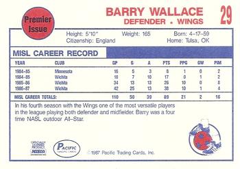 1987-88 Pacific MISL #29 Barry Wallace Back