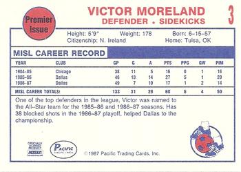 1987-88 Pacific MISL #3 Victor Moreland Back