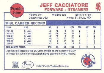 1987-88 Pacific MISL #46 Jeff Cacciatore Back