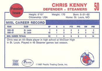 1987-88 Pacific MISL #50 Chris Kenny Back
