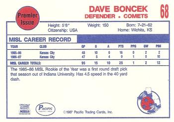 1987-88 Pacific MISL #68 David Boncek Back