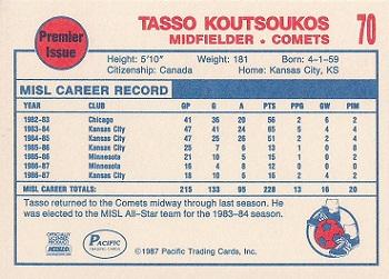 1987-88 Pacific MISL #70 Tasso Koutsoukos Back