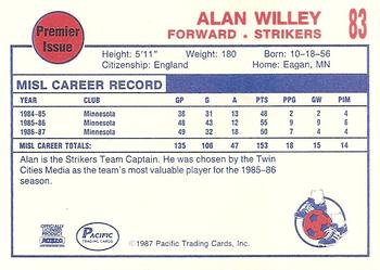 1987-88 Pacific MISL #83 Alan Willey Back