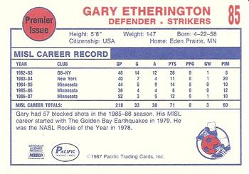 1987-88 Pacific MISL #85 Gary Etherington Back