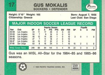 1988-89 Pacific MISL #17 Gus Mokalis Back