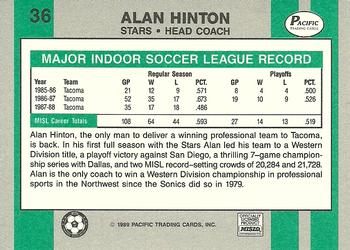 1988-89 Pacific MISL #36 Alan Hinton Back