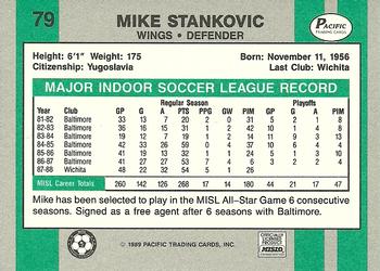 1988-89 Pacific MISL #79 Mike Stankovic Back