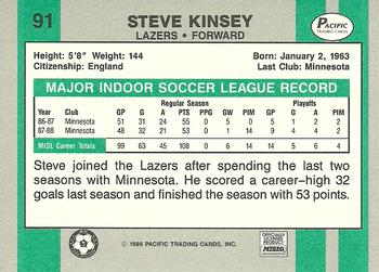 1988-89 Pacific MISL #91 Steve Kinsey Back