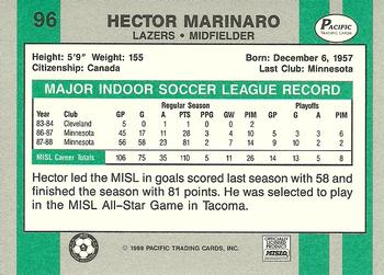 1988-89 Pacific MISL #96 Hector Marinaro Back