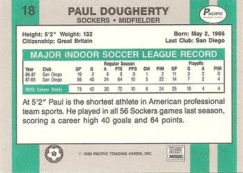 1988-89 Pacific MISL #18 Paul Dougherty Back