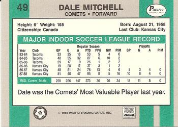1988-89 Pacific MISL #49 Dale Mitchell Back