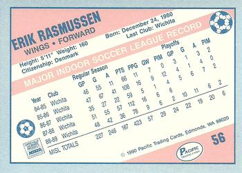 1989-90 Pacific MISL #56 Erik Rasmussen Back