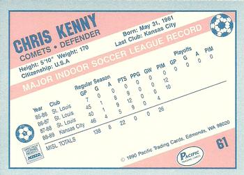 1989-90 Pacific MISL #61 Chris Kenny Back