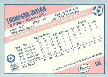 1989-90 Pacific MISL #86 Thompson Usiyan Back