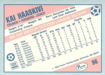 1989-90 Pacific MISL #96 Kai Haaskivi Back