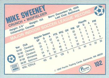 1989-90 Pacific MISL #102 Mike Sweeney Back