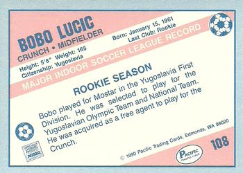 1989-90 Pacific MISL #108 Bobo Lucic Back