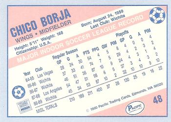 1989-90 Pacific MISL #48 Chico Borja Back