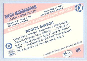 1989-90 Pacific MISL #88 Diego Mandagaran Back