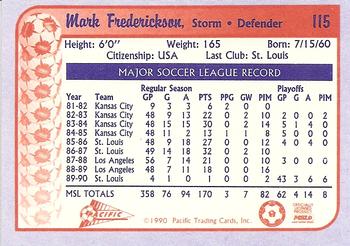1990-91 Pacific MSL #115 Mark Frederickson Back
