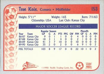 1990-91 Pacific MSL #153 Tom Kain Back