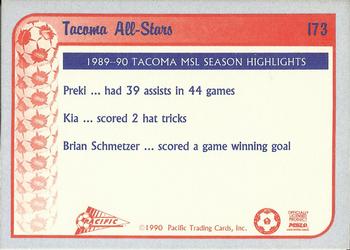 1990-91 Pacific MSL #173 Tacoma All-Stars Back