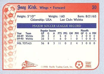 1990-91 Pacific MSL #30 Joey Kirk Back
