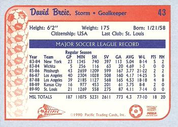 1990-91 Pacific MSL #43 David Brcic Back