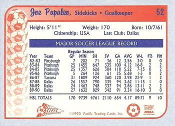 1990-91 Pacific MSL #52 Joe Papaleo Back