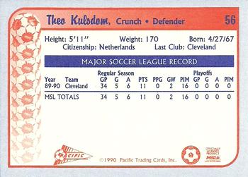 1990-91 Pacific MSL #56 Theo Kulsdom Back