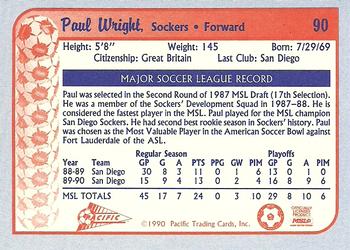 1990-91 Pacific MSL #90 Paul Wright Back