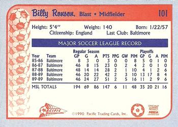 1990-91 Pacific MSL #101 Billy Ronson Back