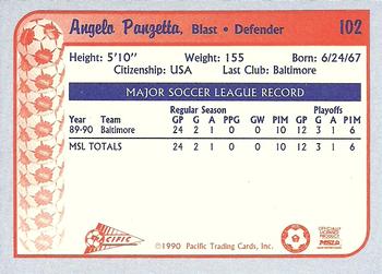 1990-91 Pacific MSL #102 Angelo Panzetta Back