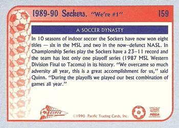 1990-91 Pacific MSL #159 San Diego Sockers Back